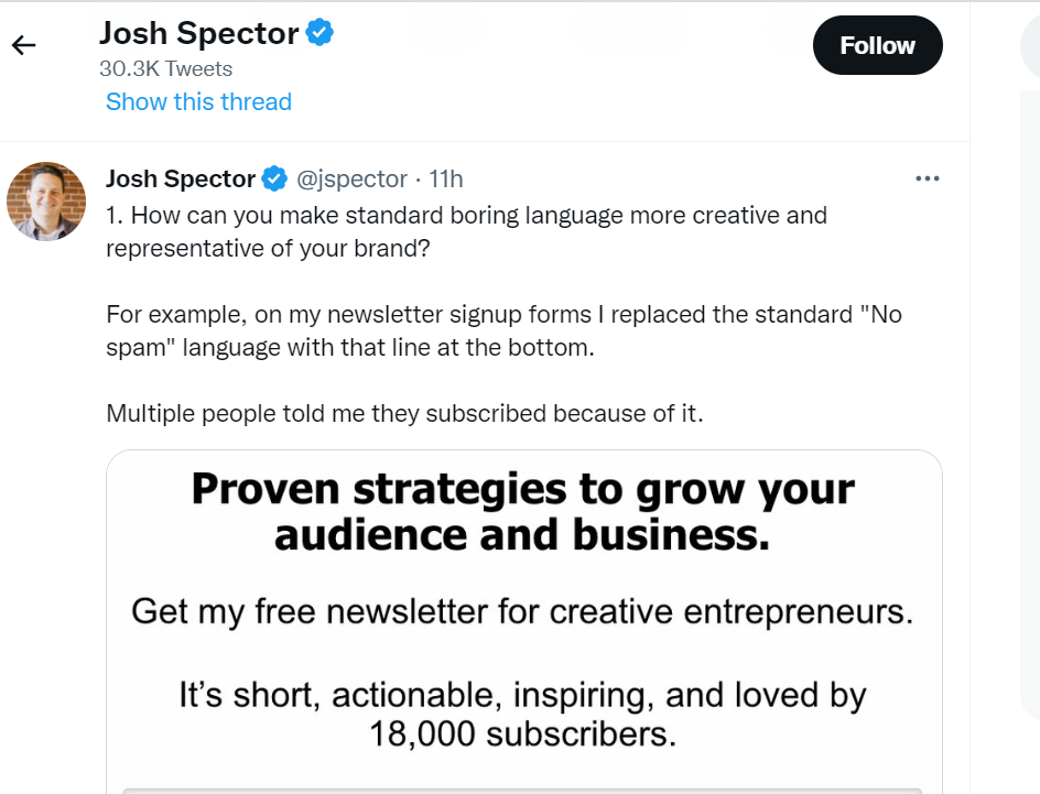 Josh Spector repurposes material through Twitter, LinkedIn and his podcast