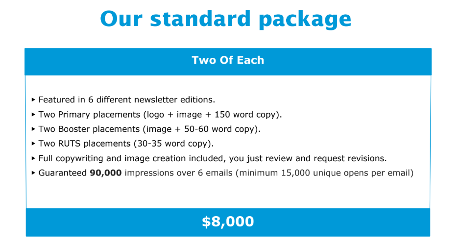 Package deal example from Stacked Marketer