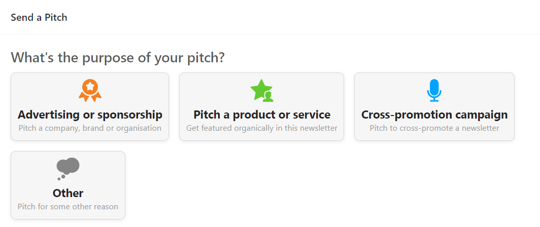 Reletter's pitch template options