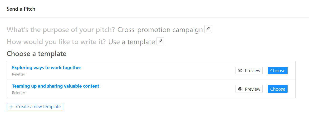Reletter newsletter cross-promotion pitch templates