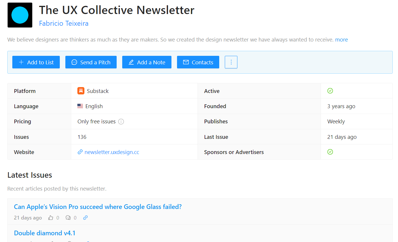 The UX Collective Newsletter