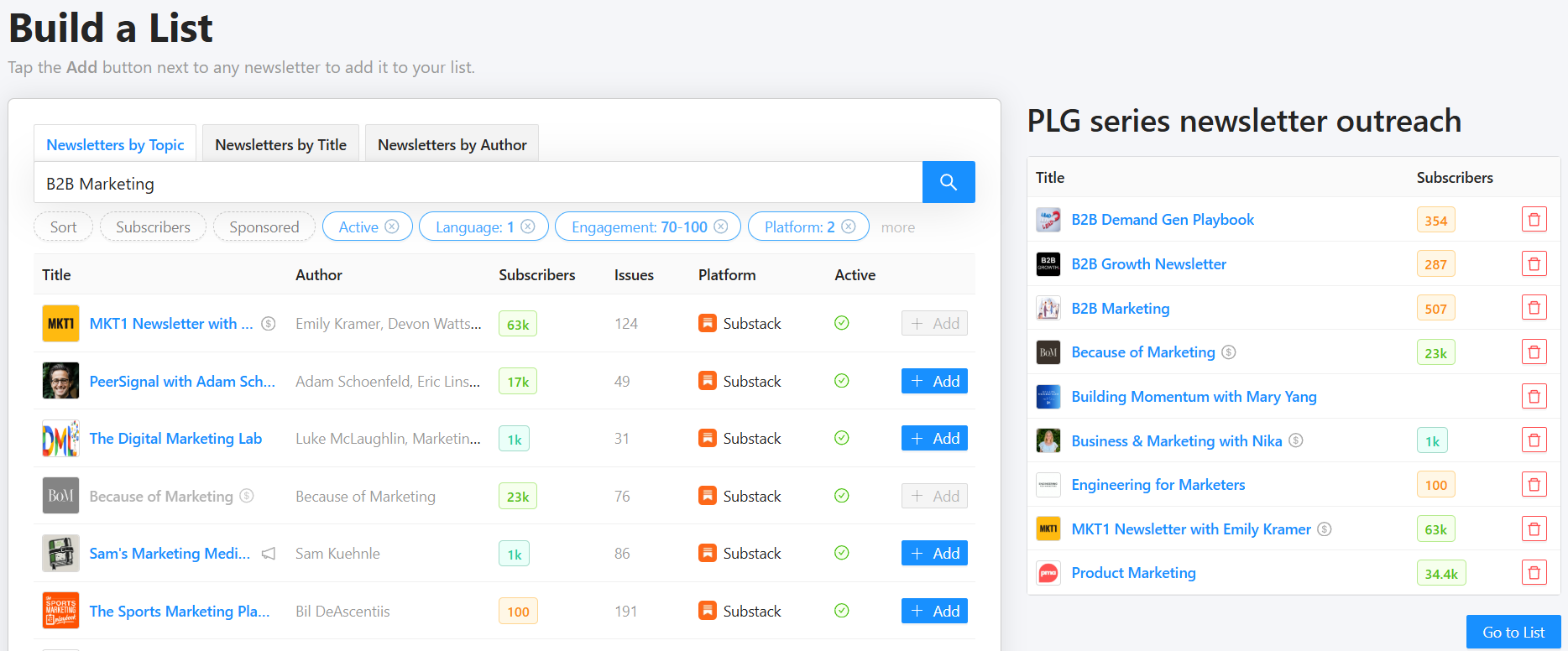 How to Build a 30-Newsletter Outreach List in 30 Minutes