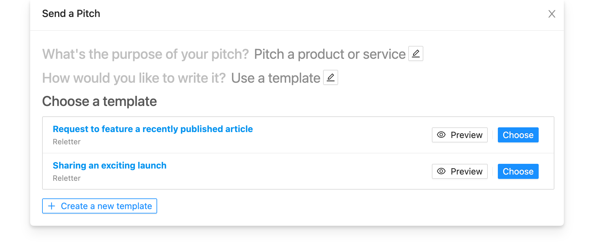 Newsletter pitch templates