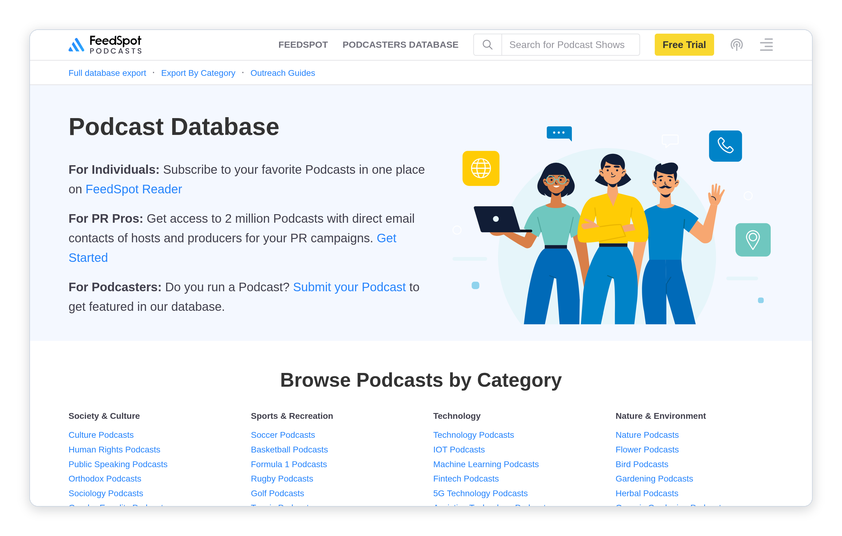 Feedspot homepage