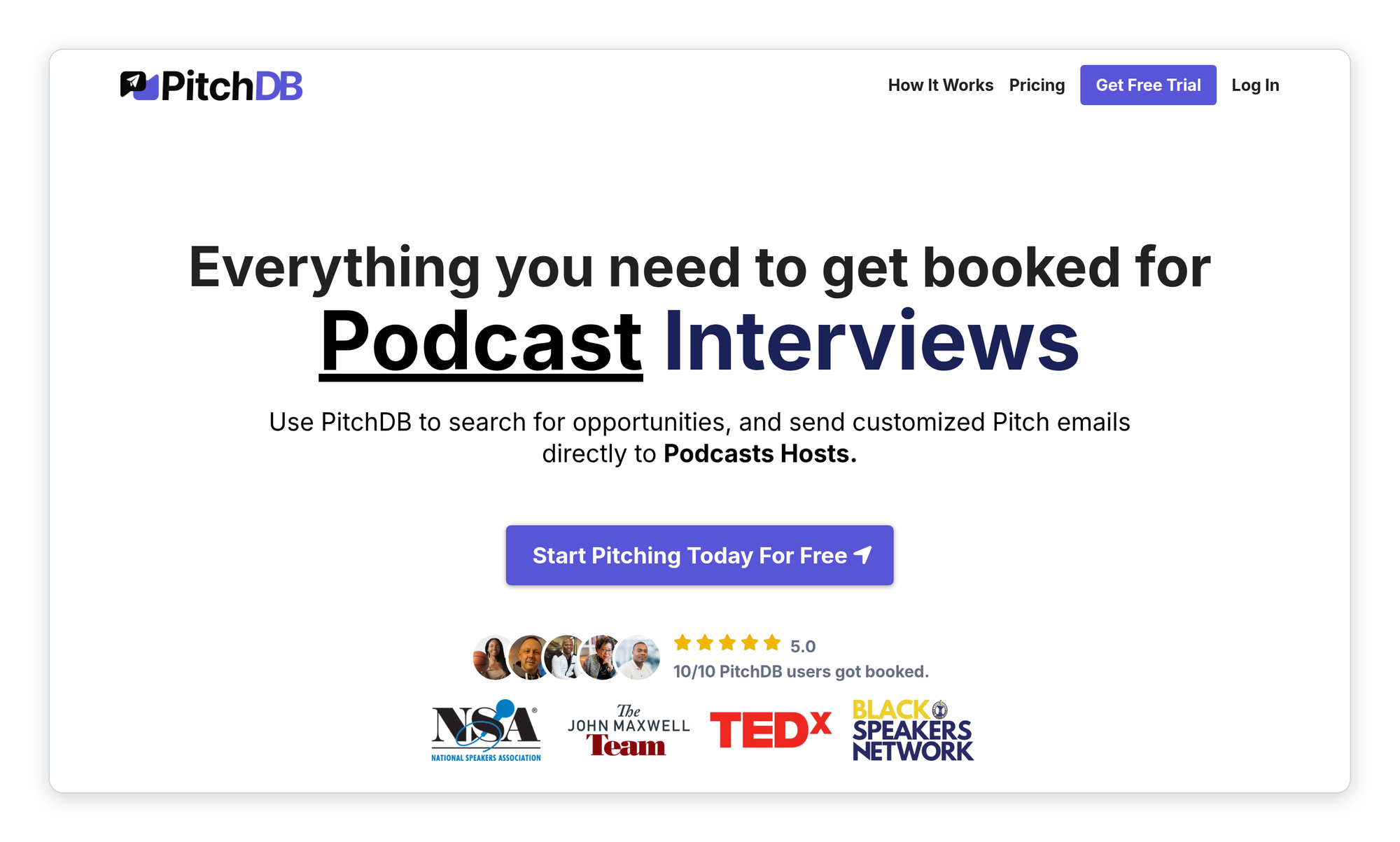 PitchDB homepage